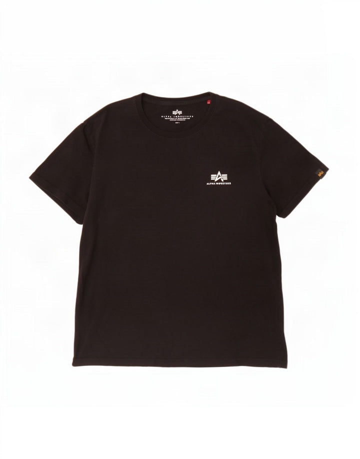 Camiseta masculina Alpha Industries grande algodão preto