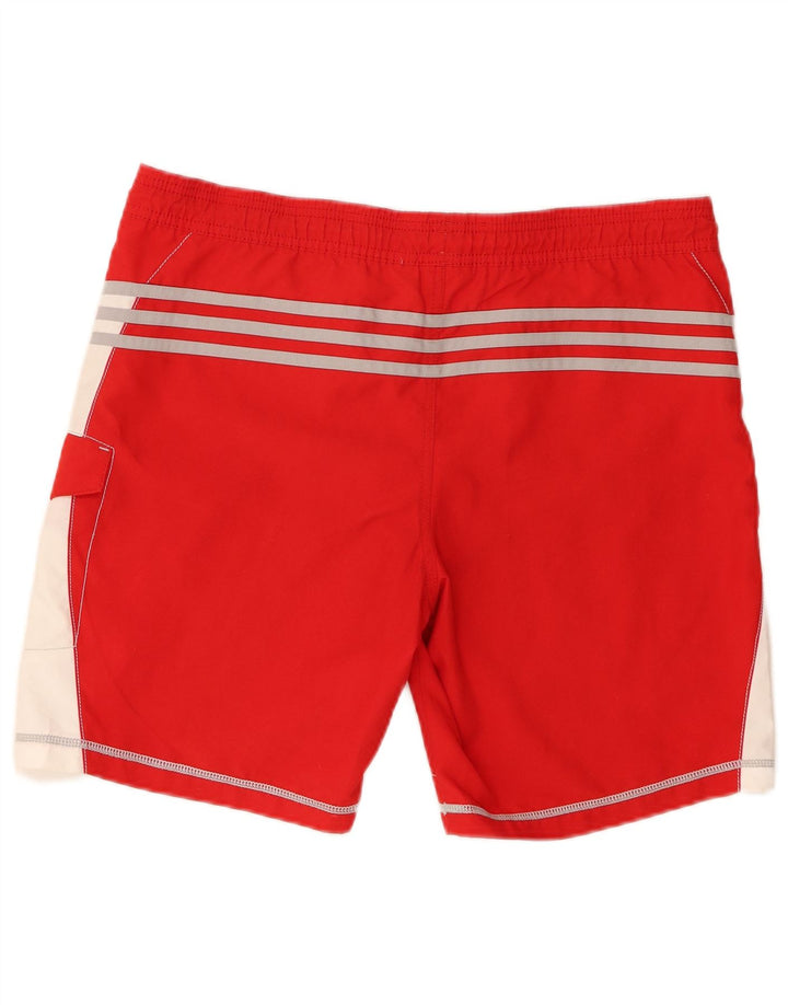 Adidas Mens Graphic Natação Shorts Pequeno Poliéster Colorblock Vermelho