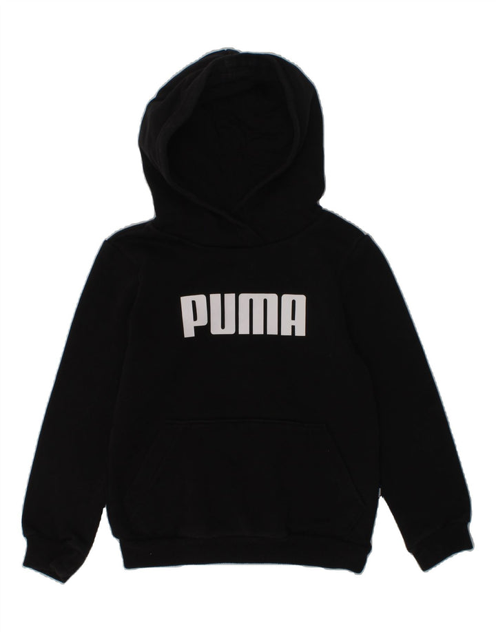 PUMA Boys Graphic Hoodie Jumper 5-6 Years Black Cotton | Vintage Puma | Thrift | Second-Hand Puma | Used Clothing | Messina Hembry 