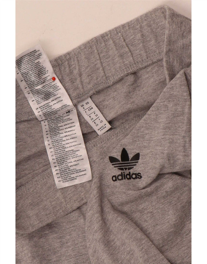 Leggings Adidas Femininas Gráficas UK 8 Pequenas Cinza Algodão