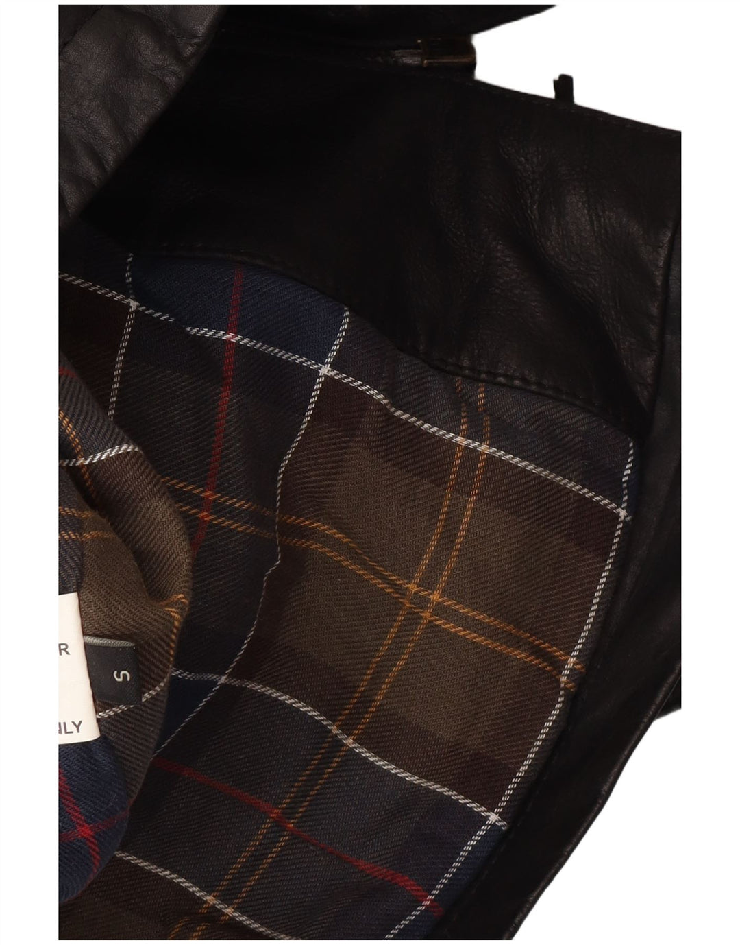 Jaqueta de couro militar masculina Barbour Reino Unido 36 couro preto pequeno