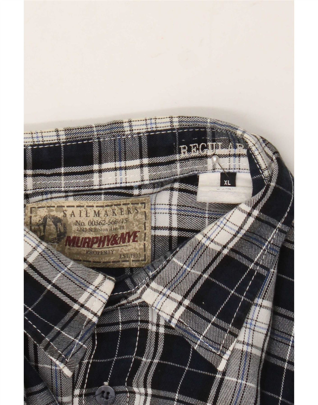 Camisa masculina de flanela Murphy & Nye XL azul marinho xadrez