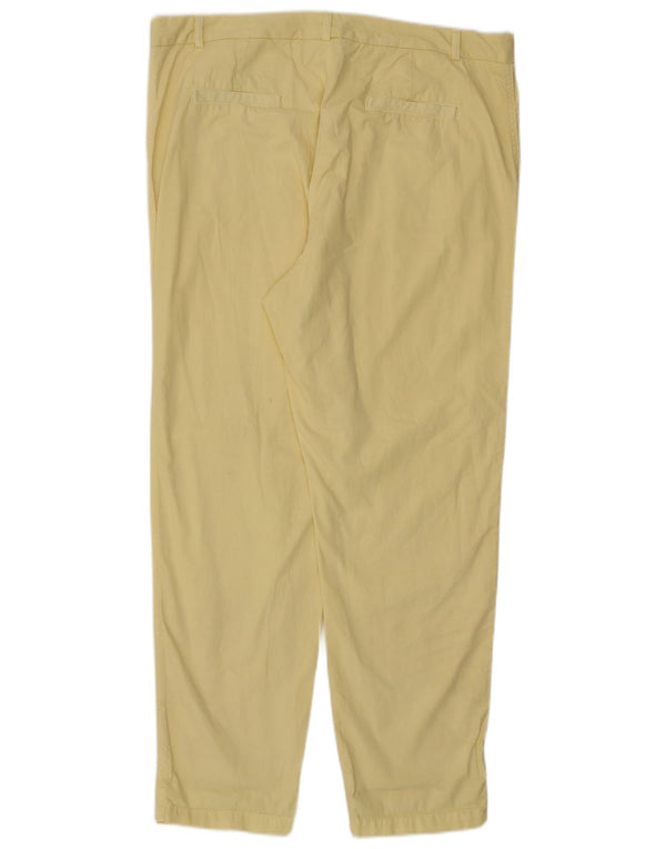 Calça chino reta feminina Marks & Spencer UK 18 XL W38 L30 amarela