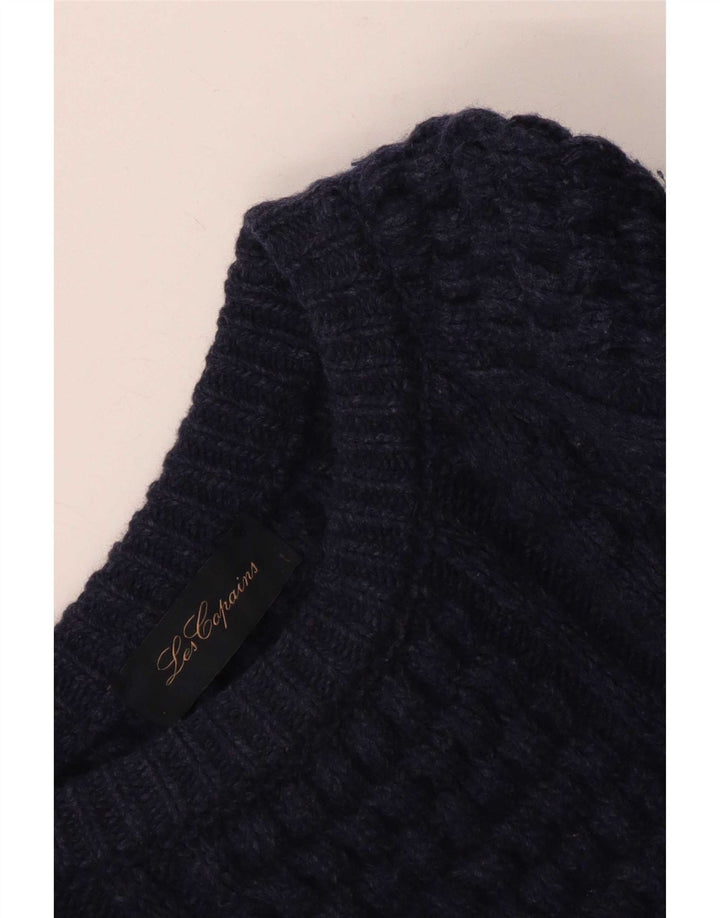 Suéter masculino Les Copains regular fit com gola redonda pequeno azul marinho