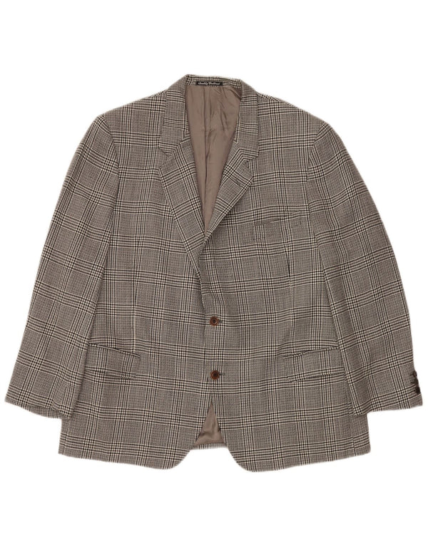Jaqueta blazer masculina MONTANA com 2 botões IT 56 3XL cinza houndstooth lã virgem