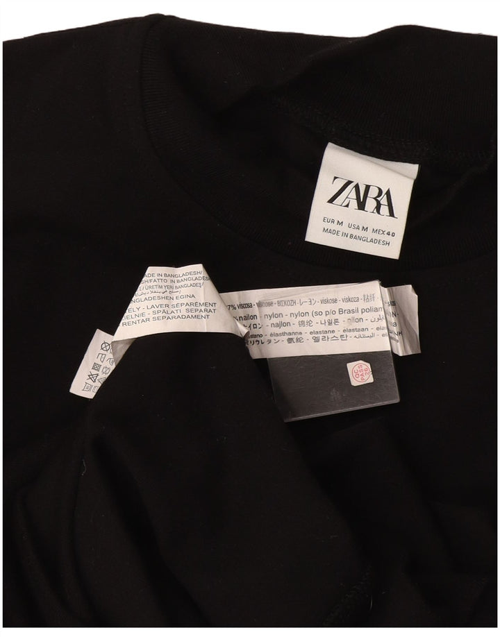 Zara moletom feminino jumper UK 14 médio preto viscose