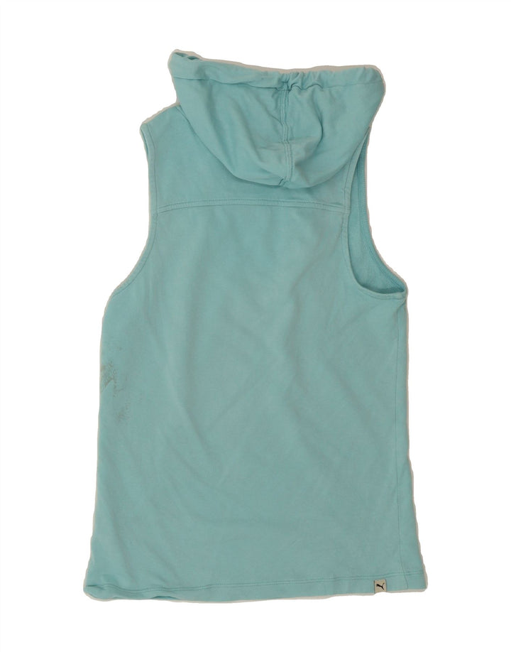 PUMA Womens Hooded Vest Top UK 12 Medium Blue Vintage Puma and Second-Hand Puma from Messina Hembry 