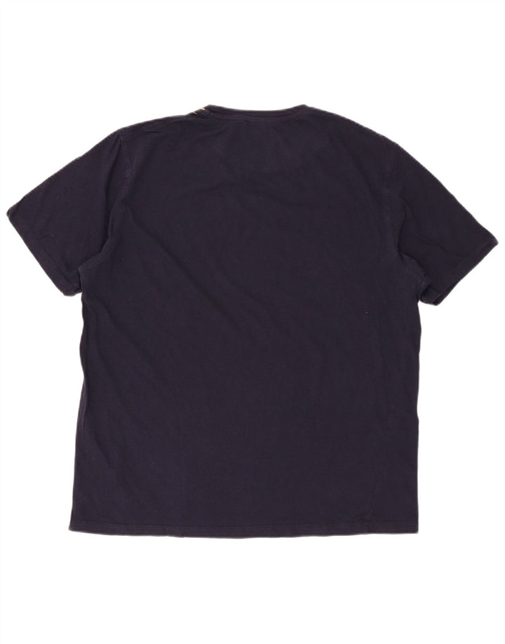 Camiseta gráfica masculina Trussardi Top XL algodão azul marinho