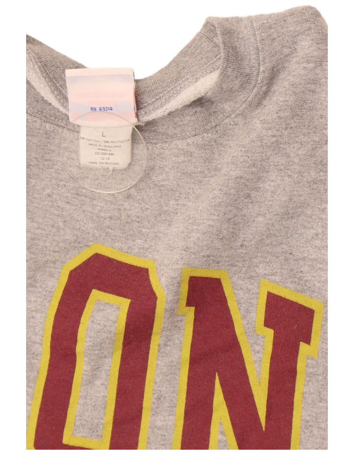 Champion moletom gráfico masculino jumper grande algodão manchado cinza