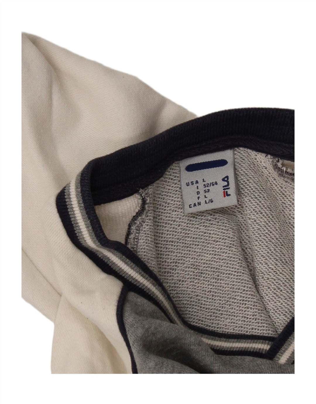 FILA Moletom Masculino Jumper Grande Cinza Colorblock Algodão