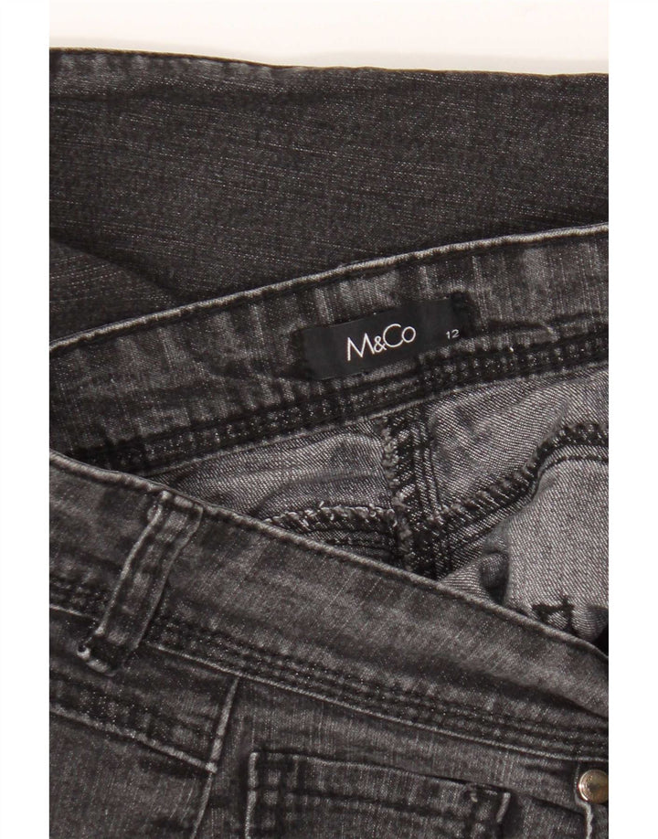 Jeans retos femininos M&Co UK 12 médio W30 L30 cinza
