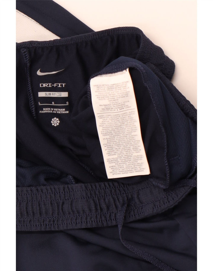 Calça de treino masculina NIKE Dri Fit Slim Fit grande poliéster azul marinho