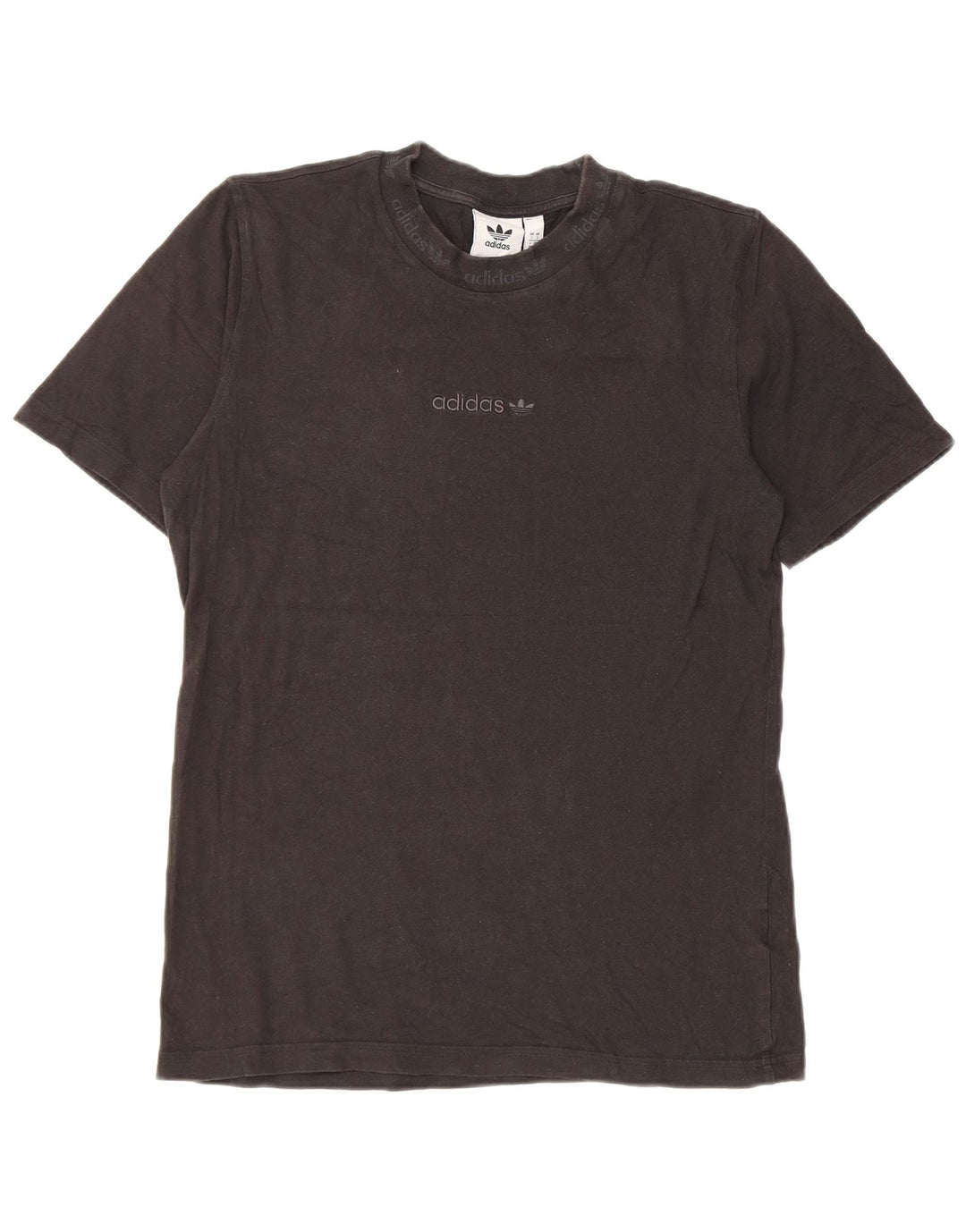 Adidas Mens Camiseta Top Pequeno Algodão Preto