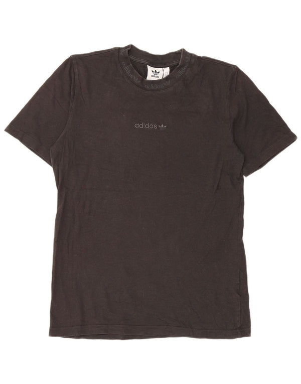 Adidas Mens Camiseta Top Pequeno Algodão Preto