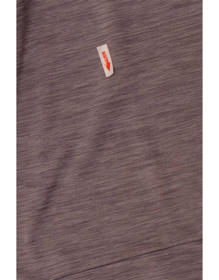Pulôver masculino Nike Dri Fit com decote em zíper, moletom XL cinza manchado de poliéster