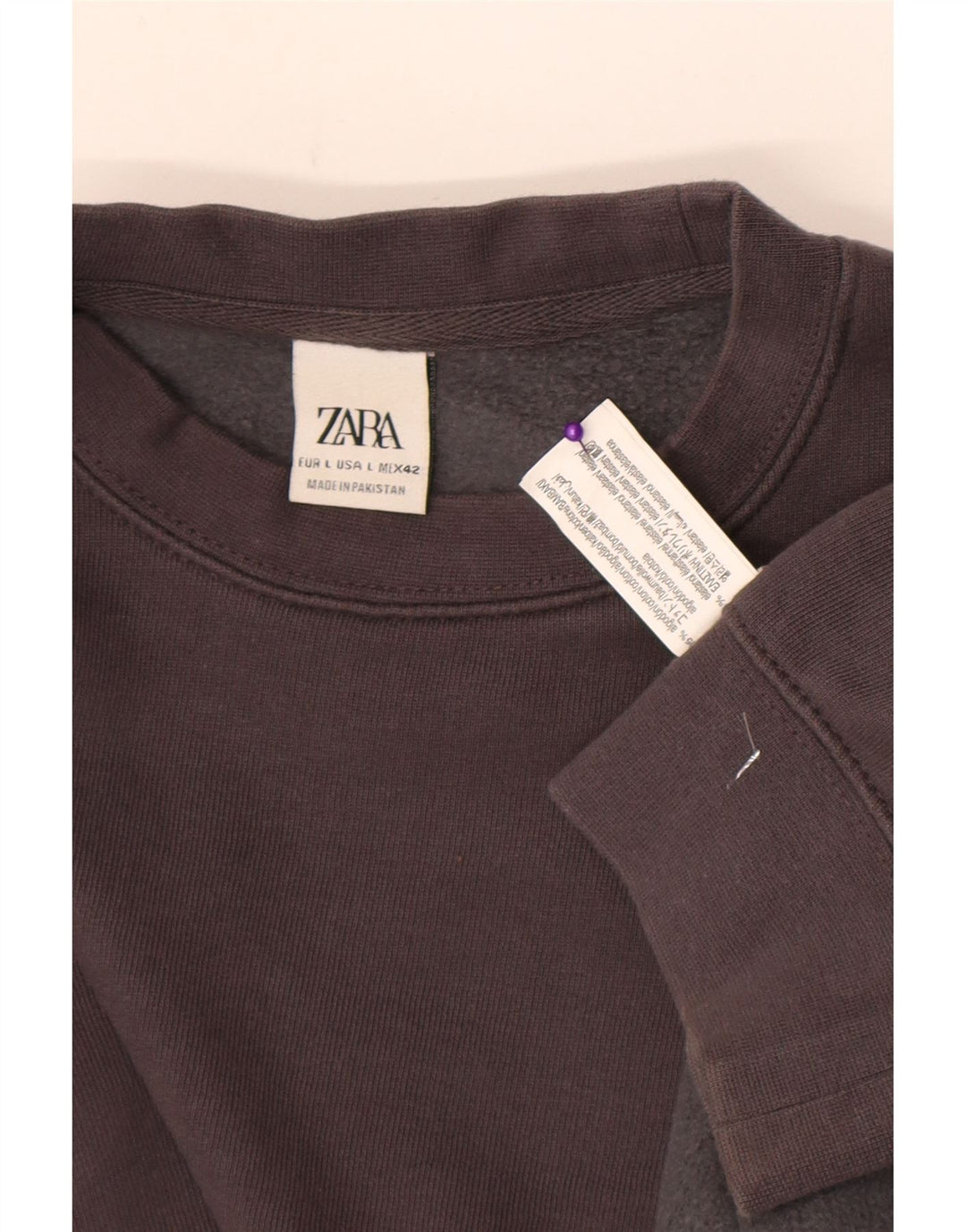Zara Moletom Masculino Jumper Grande Algodão Cinza