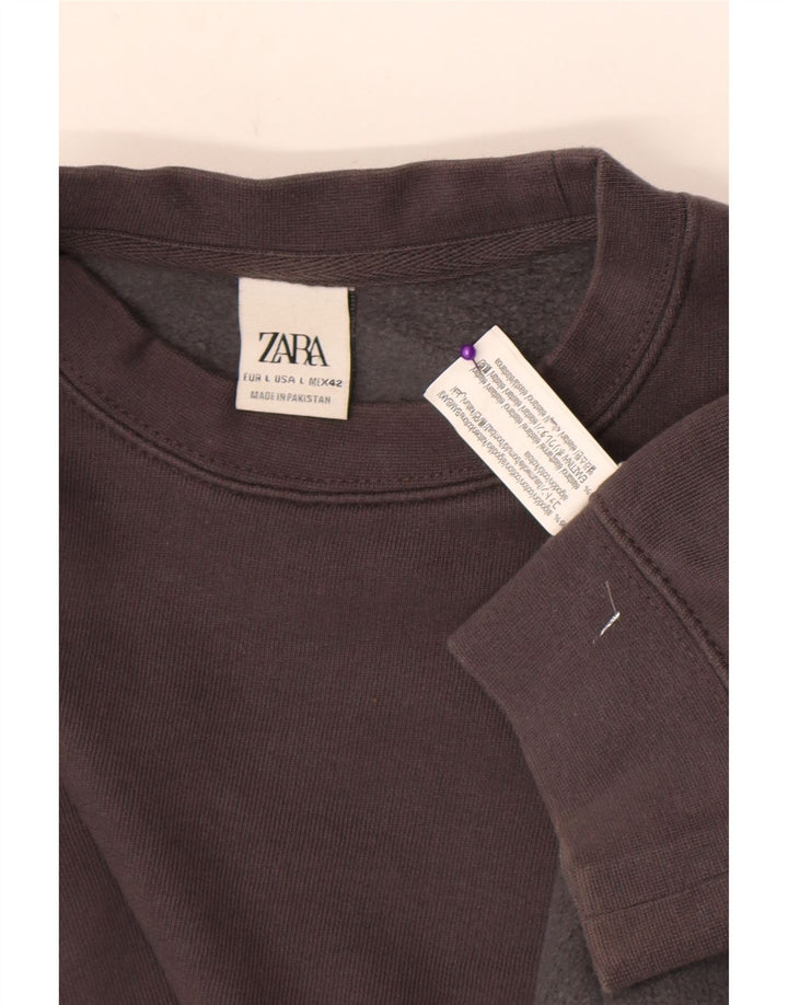 Zara Moletom Masculino Jumper Grande Algodão Cinza