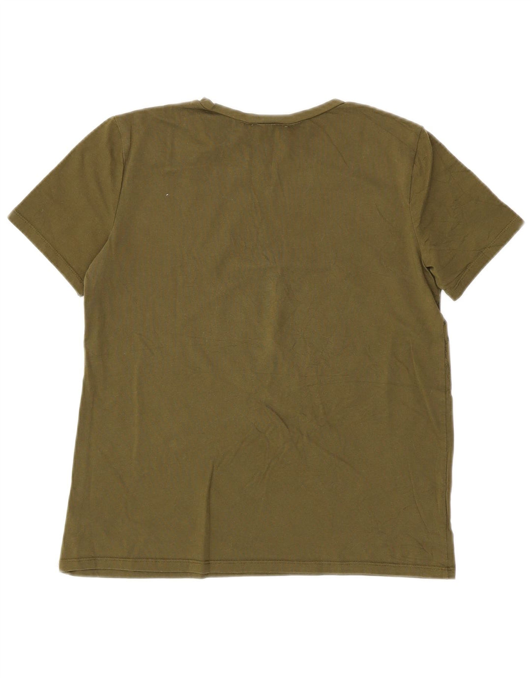 Camiseta feminina ZARA UK 12 médio cáqui estampa animal