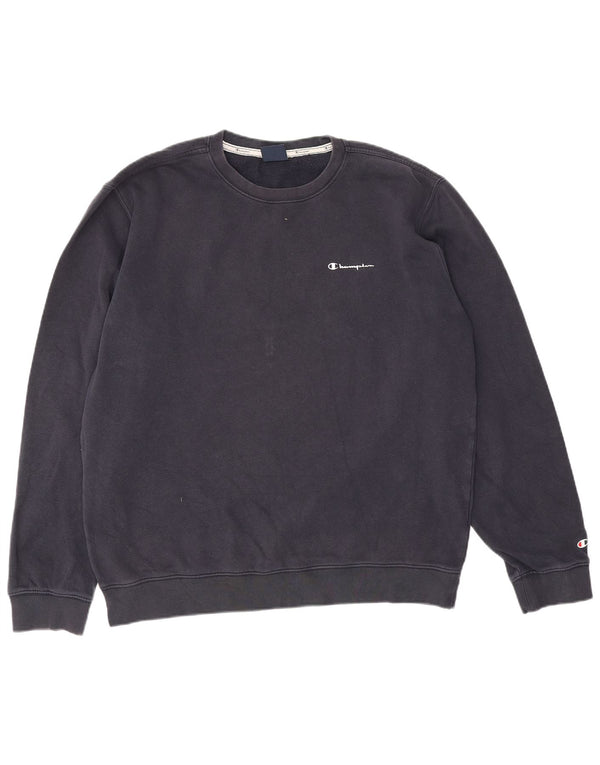 Champion moletom masculino jumper XL azul marinho algodão