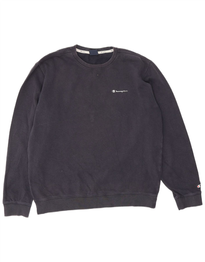 Champion moletom masculino jumper XL azul marinho algodão