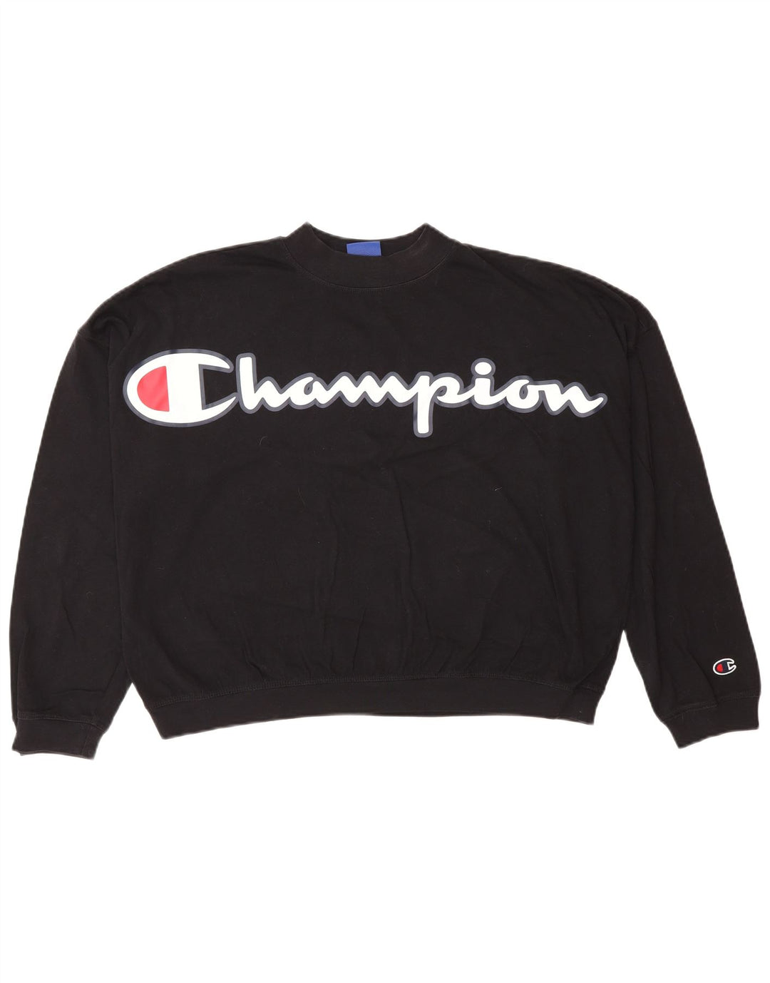 Champion feminino gráfico oversized moletom jumper UK 6 XS preto