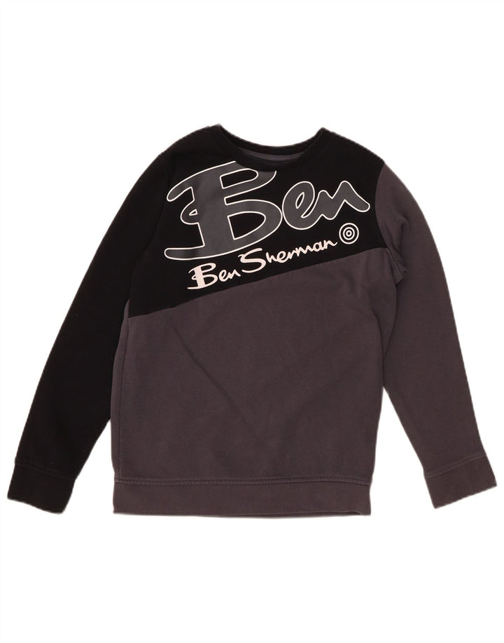 Suéter gráfico BEN SHERMAN para meninos 9-10 anos cinza bloco colorido
