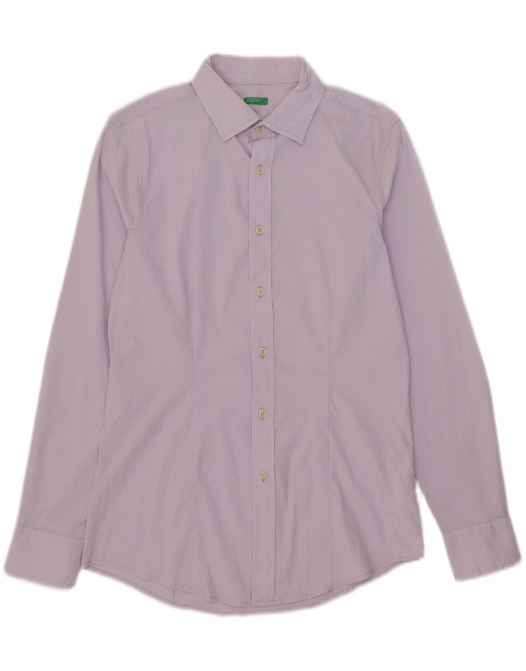Camisa masculina Benetton de algodão roxo médio