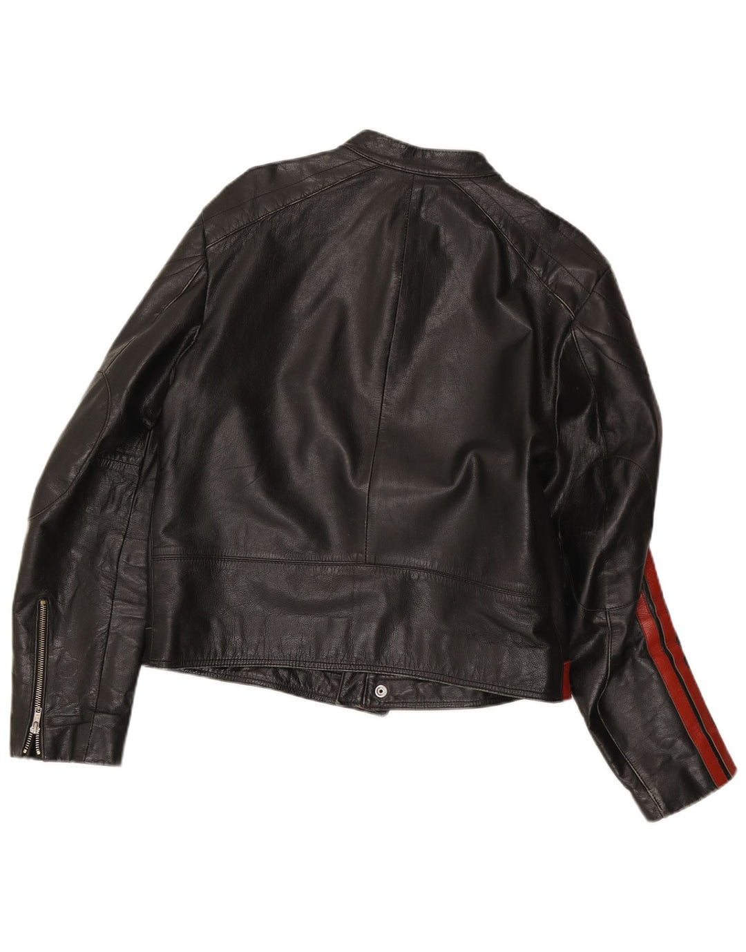 Jaqueta de couro masculina Brogden Crop Graphic UK 42 XL preta colorblock