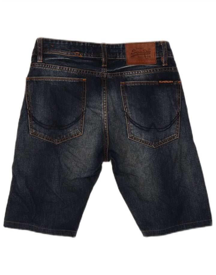 Shorts jeans oficial masculino SUPERDRY W28 pequeno algodão azul