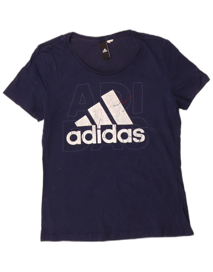 Camiseta Adidas Feminina Graphic Top UK 12 Médio Azul Marinho