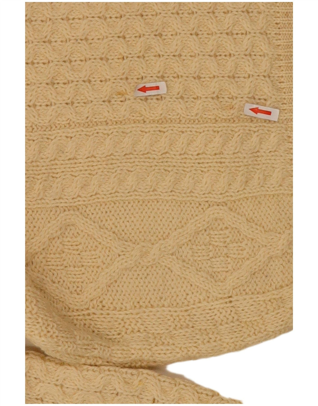 Suéter masculino arancrafts com gola redonda, lã bege médio