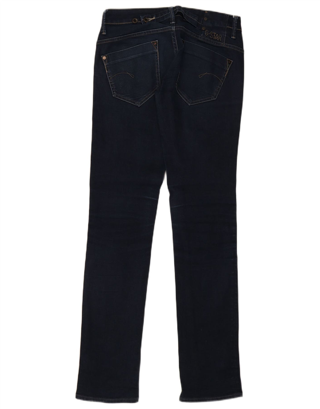 Jeans retos femininos G-Star W30 L36 algodão azul marinho