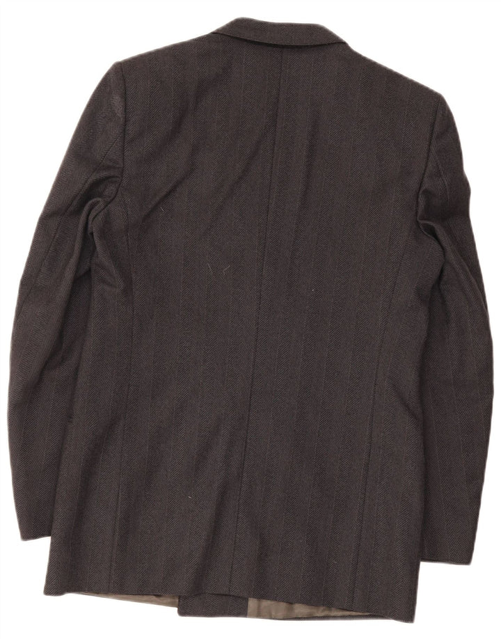 Jaqueta blazer masculina VENTANNI com peito duplo IT 46 pequena lã virgem cinza