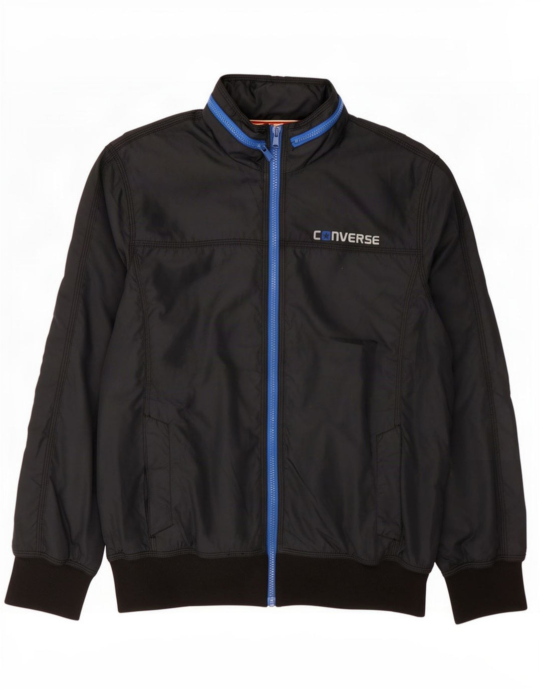 Jaqueta bomber com capuz masculina Converse Reino Unido 38 poliéster azul marinho médio