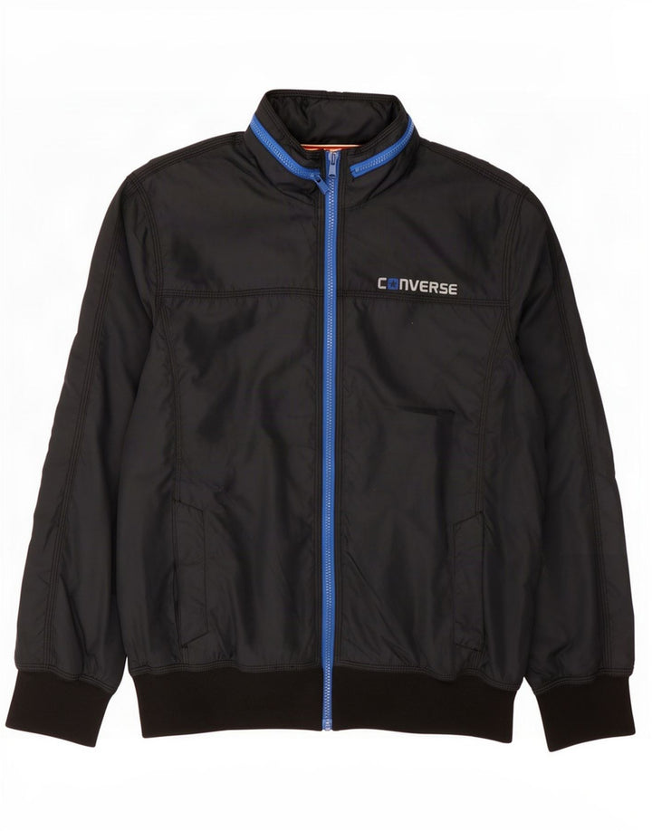 Jaqueta bomber com capuz masculina Converse Reino Unido 38 poliéster azul marinho médio