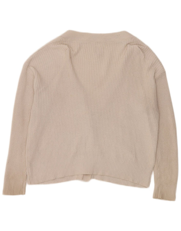 Suéter cardigã feminino John Lewis de grandes dimensões Reino Unido 16 grande algodão branco