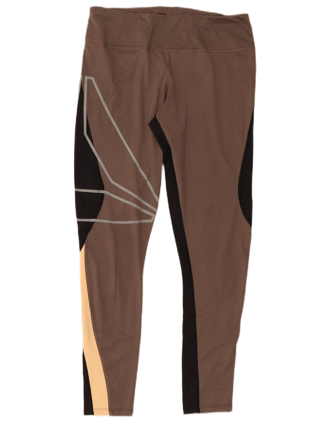 Leggings femininos REEBOK UK 12/14 cinza médio colorblock poliéster