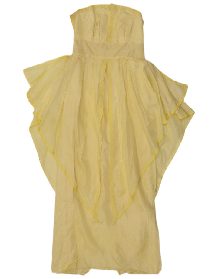 Vestido feminino assimétrico sem alças Murek EU 38 acetato amarelo médio