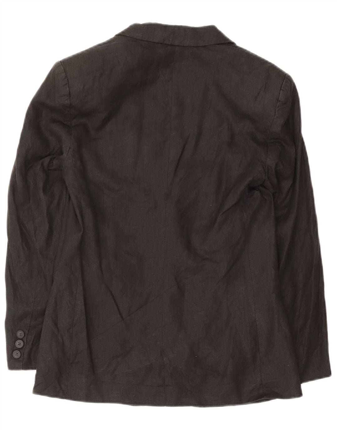 Jaqueta blazer feminina de 2 botões Benetton IT 40 linho preto pequeno