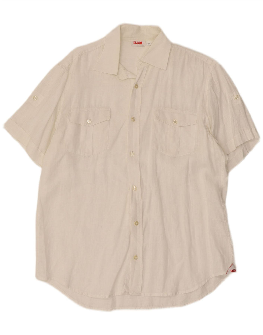Camisa masculina Slam de manga curta branca média
