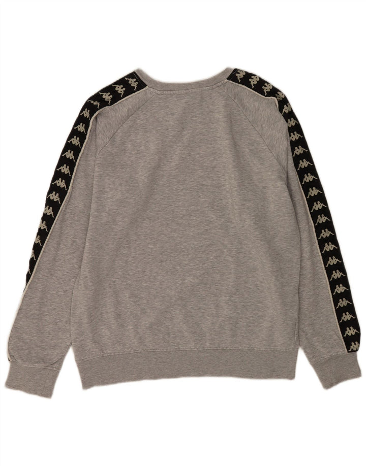Kappa moletom gráfico masculino jumper médio cinza colorblock algodão