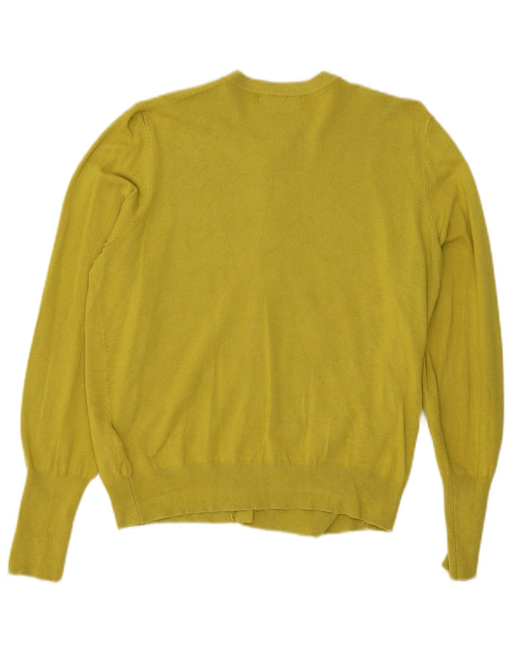 Suéter cardigã feminino Marks & Spencer Reino Unido 14 viscose amarela média