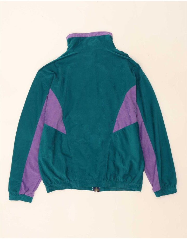 Fato de treino completo de veludo masculino vintage grande poliéster verde Colourblock
