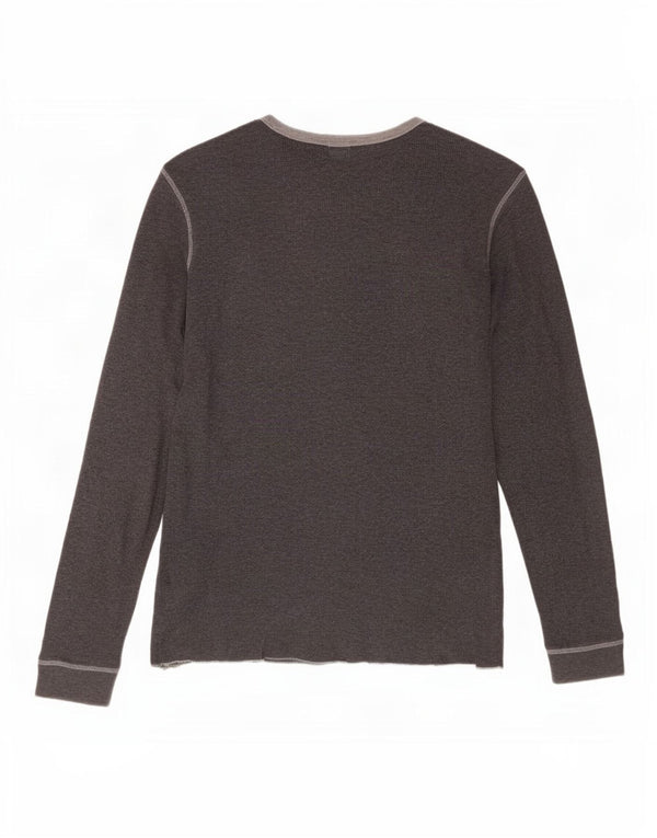 Gap Mens Top Manga Longa Algodão Cinza Médio