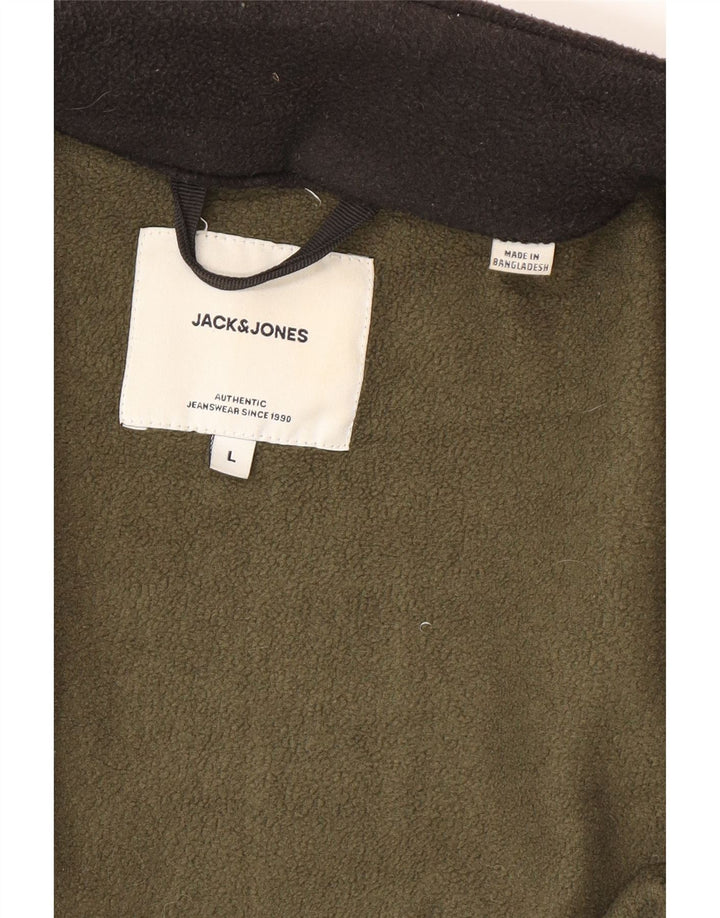Jaqueta masculina de lã Jack & Jones UK 40 grande bloco colorido verde