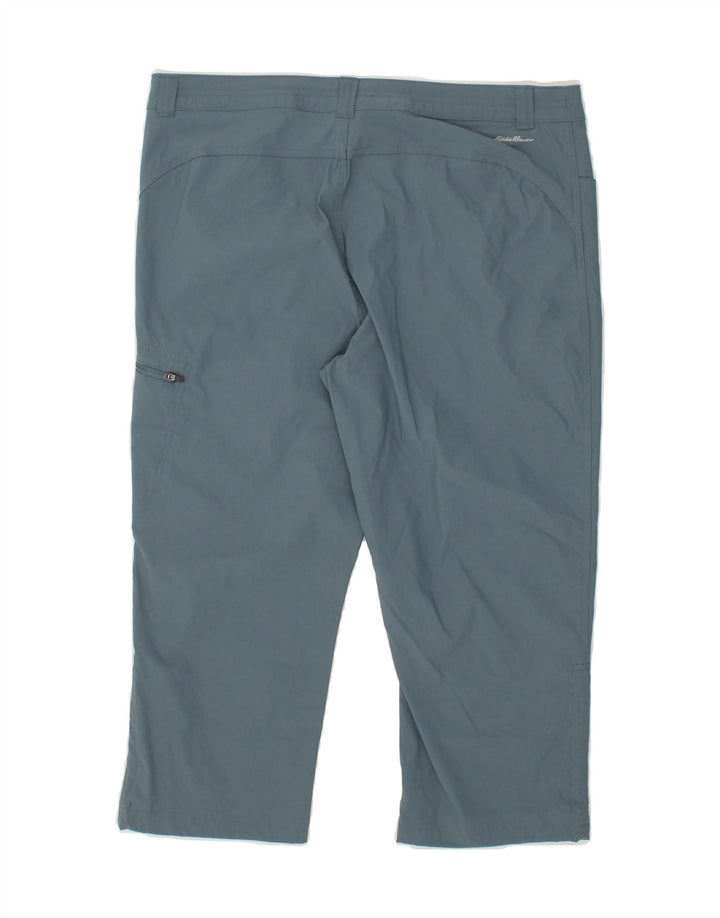 Calça cargo capri feminina EDDIE BAUER US 12 grande W36 L21 azul nylon