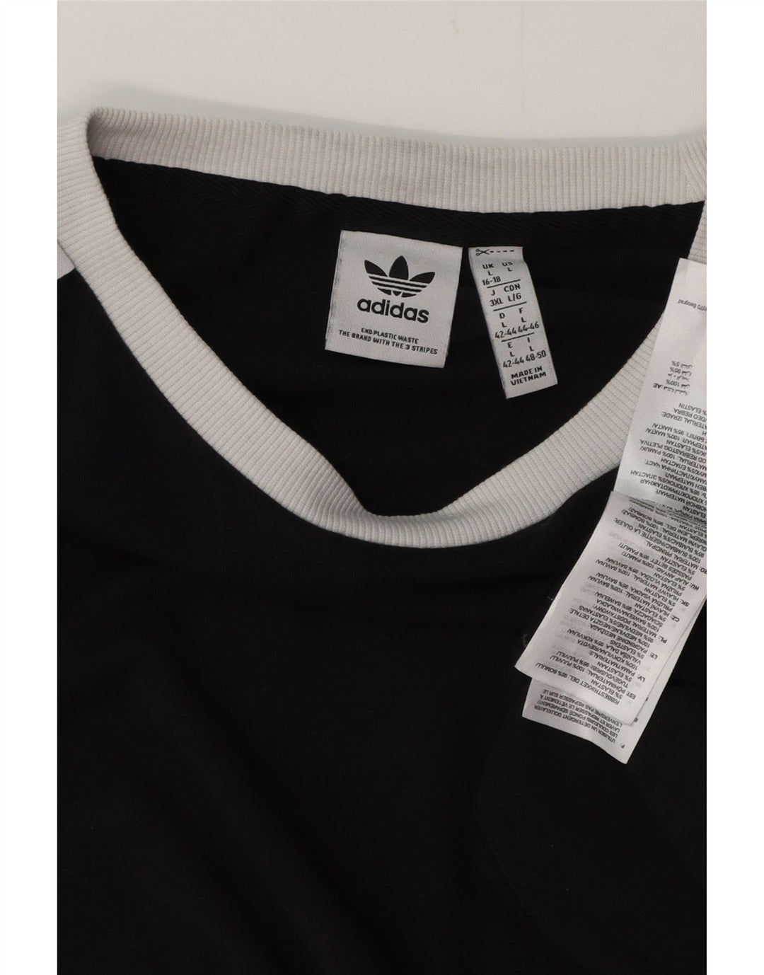 Camiseta feminina ADIDAS UK 16/18 grande algodão preto
