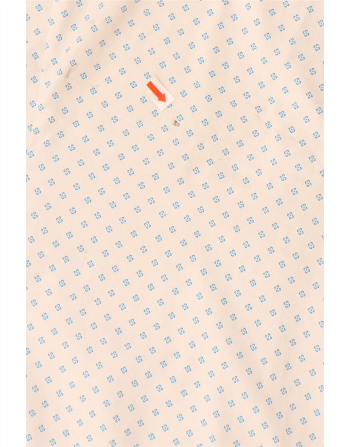 BONOBOS Camisa masculina de manga curta sob medida, grande, branca, floral, nylon