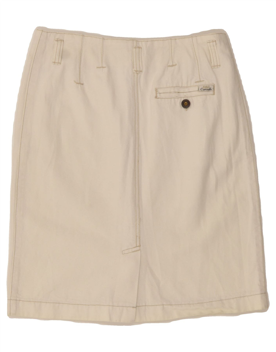 VINTAGE Womens Straight Skirt US 2 XS W30 White Cotton Vintage Vintage and Second-Hand Vintage from Messina Hembry 