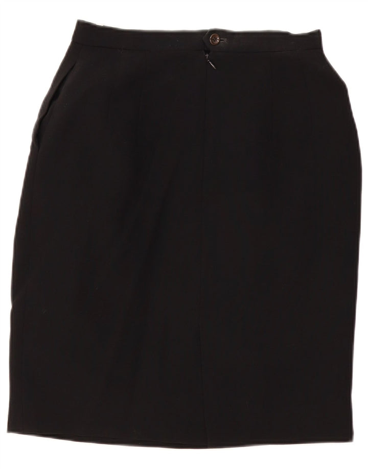 Saia lápis feminina vintage W28 lã preta média